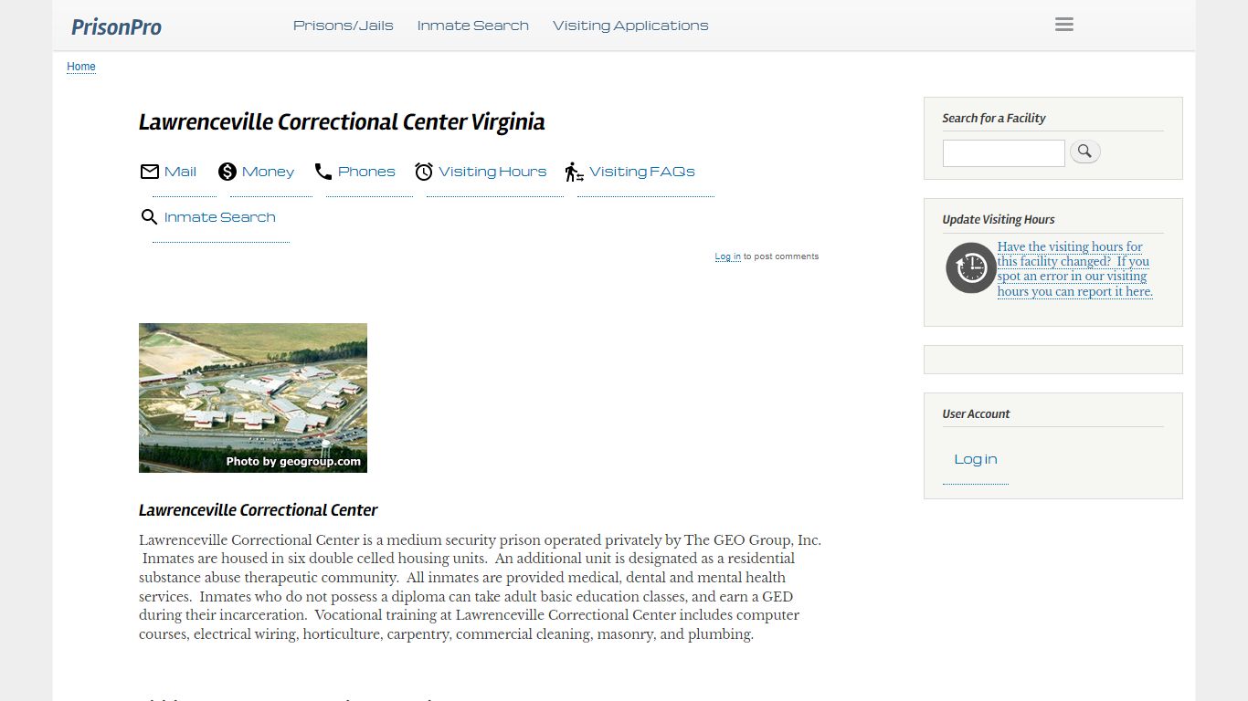 Lawrenceville Correctional Center Virginia Visiting hours, inmate ...